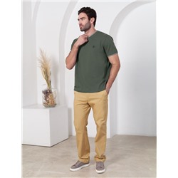 Футболка с V-вырезом из премиального хлопка с эластаном