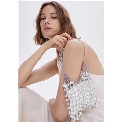 Bolso malla metálica perlas