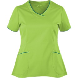White Cross Scrubs Allure STRETCH High Low Top