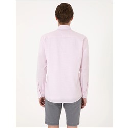 Nar Çiçeği Slim Fit Uzun Kollu Gömlek