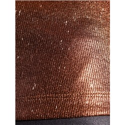 Футболка облегающая из хлопка в рубчик с U вырезом и матовым покрытием металлик