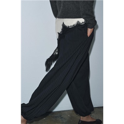 ZW COLLECTION PINSTRIPE BALLOON TROUSERS