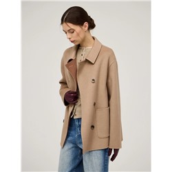 Полупальто двубортное с удлиненной спинкой