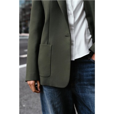 STRAIGHT BLAZER WITH SHOULDER PADS