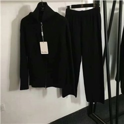 MaxMar* новый вязаный спортивный костюм, толстовка с высоким воротником и длинными рукавами с полумолнией + повседневные брюки, белый, розовый, черный, темно-коричневый, серый, абрикосовый, [один размер подходит всем, ширина плеч 60, обхват груди 120, длина рукава 55, длина одежды 58; талия 66, резинка, длина 101]