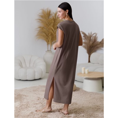 Длинное прямое платье с разрезами из 100% хлопка