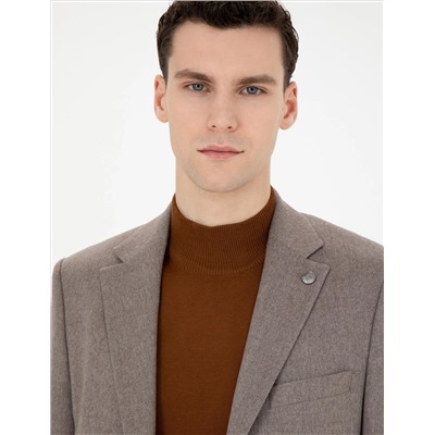 Açık Kahverengi Slim Fit Ceket
