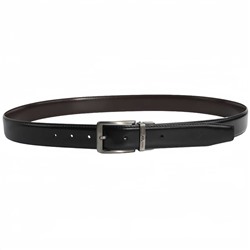 Мужской ремень из серой глянцевой кожи с вращающейся пряжкой  АРМАН*И