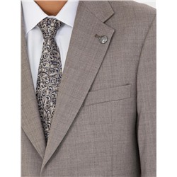 %100 Yün Açık Kahverengi Slim Fit Takım Elbise