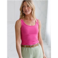 Топ из трикотажа в широкий рубчик