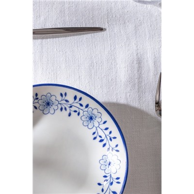 Reve Bleu Floral Yemek Tabağı - Mavi/Beyaz - 20 cm