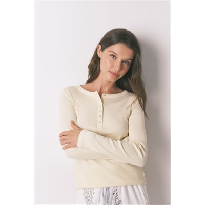 Camiseta manga larga algodón amarillo