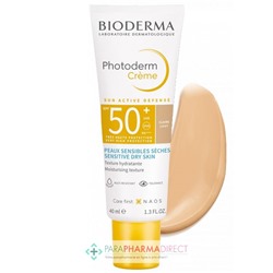 Bioderma Photoderm Crème - SPF50+ - Teinte Claire - Peaux Sensibles Sèches 40 ml