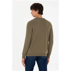 Erkek Haki Melanj Basic Kazak