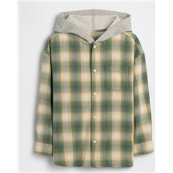 Kids Relaxed Hooded Flannel Shirt