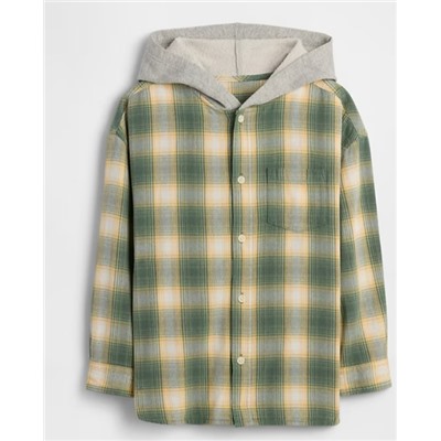 Kids Relaxed Hooded Flannel Shirt