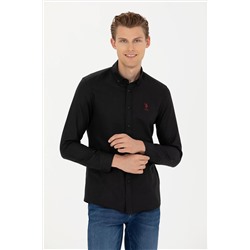 Erkek Siyah Uzun Kollu Basic Gömlek