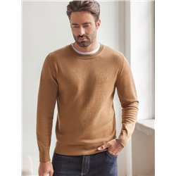 Джемпер с круглым воротом из хлопка с нейлоном