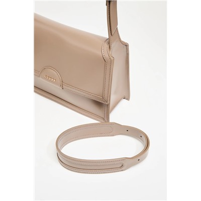 GUESS Bandolera de piel Isa - Topo