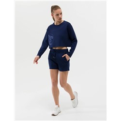 Lacivert Crop Top Sweatshirt
