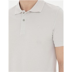 Açık Gri Slim Fit Basic Tişört