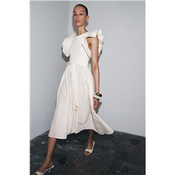 COMBINED RUFFLED DRESS WITH BELT