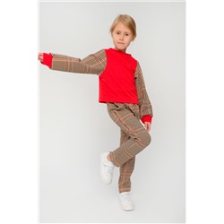 Костюм с брюками Скарлетт красный\кофе НАТАЛИ #874517