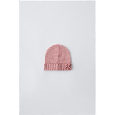 KNIT HAT WITH BOW