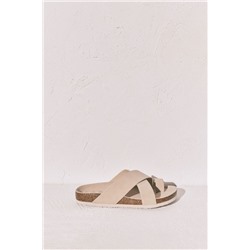 Sandalia bio tiras cruzadas beige
