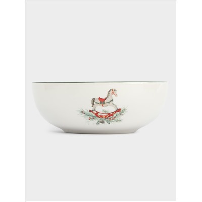 Салатник, 16х6 см, 750 мл, керамика D, зеленый, Лошадка и елка, Festival