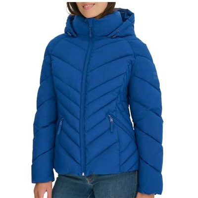 Tommy Hilfiger Chevron-Quilted Hooded Puffer Jacket