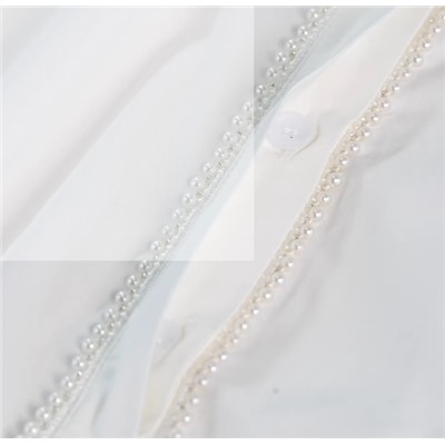 Женская нежная хлопковая рубашка с перламутровым украшением