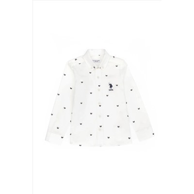 Erkek Çocuk Krem Uzun Kollu Gömlek