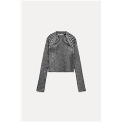 RIBBED KNIT CROPPED SWEATER