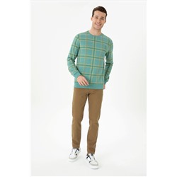 Erkek Mint Bisiklet Yaka Sweatshirt