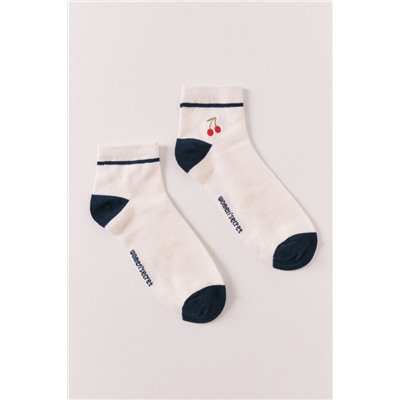 Calcetines cortos bordado cerezas