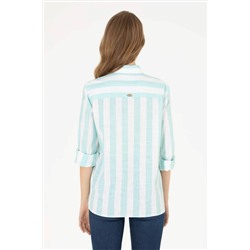 Kadın Mint Uzun Kollu Gömlek