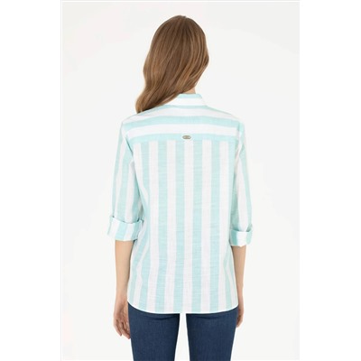 Kadın Mint Uzun Kollu Gömlek