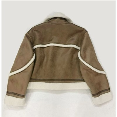 Женская куртка в мотоциклетном стиле, толстая, теплая, с подкладкой из искусственного меха.