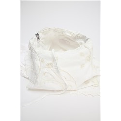 EMBROIDERED MINI BUCKET BAG WITH LACE DETAIL