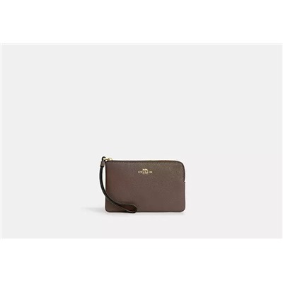 Corner Zip Wristlet In Signature Canvas With Stripe