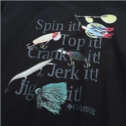 Мужская футболка Columbi*a с круглым вырезом и короткими рукавами с принтом на спине. Влагопоглощающая и быстросохнущая ткань. Солнцезащитный эффект UPF30+.