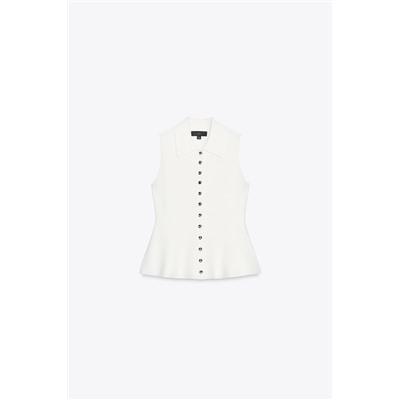 PEPLUM KNIT VEST TO