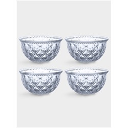 Набор салатников, 4 пр, 400 мл, 13 см, стекло, голубые, Dubai