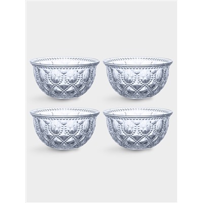 Набор салатников, 4 пр, 400 мл, 13 см, стекло, голубые, Dubai