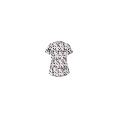UA Mod Mix White Asymmetrical Scrub Top