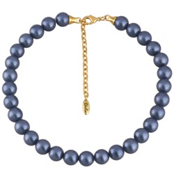 Бусы (Майорка 12мм черничная; покрытие золото) 38-45см, Есть комплект