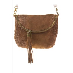 Bandolera de nobuk Camel y dorado - Firenze Artegiani