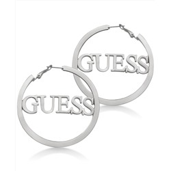 GUESS Logo 2 1/4" Hoop Earrings
