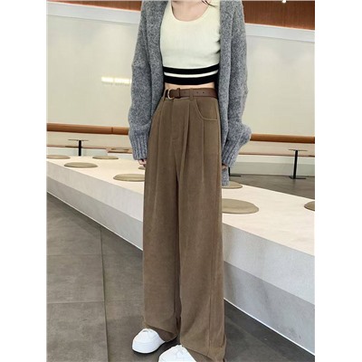 Женские свободные брюки из микровельвета АЙСИК*Л